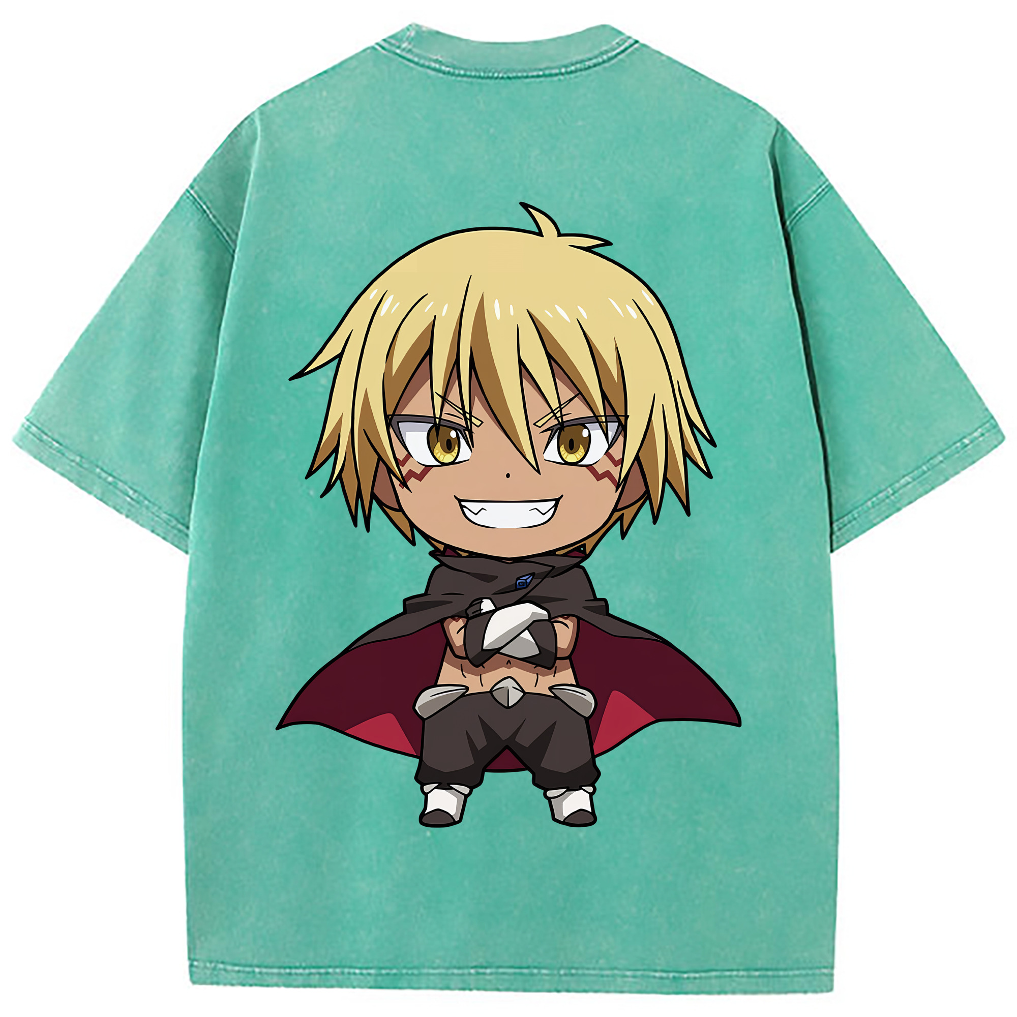 （画像用） 転スラ Regarding Reincarnated to Slime 綿100% ヴィンテージ風 半袖Tシャツ（背面プリント）